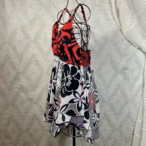 y2K Bisou Bisou Handkerchief floral v neck flowy blouse size L - Picture 5 of 7